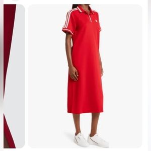 Adidas Thebe Magugu Power Red Polo Midi Dress Size M